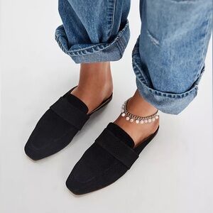 Free People At Ease Embossed Loafers Black